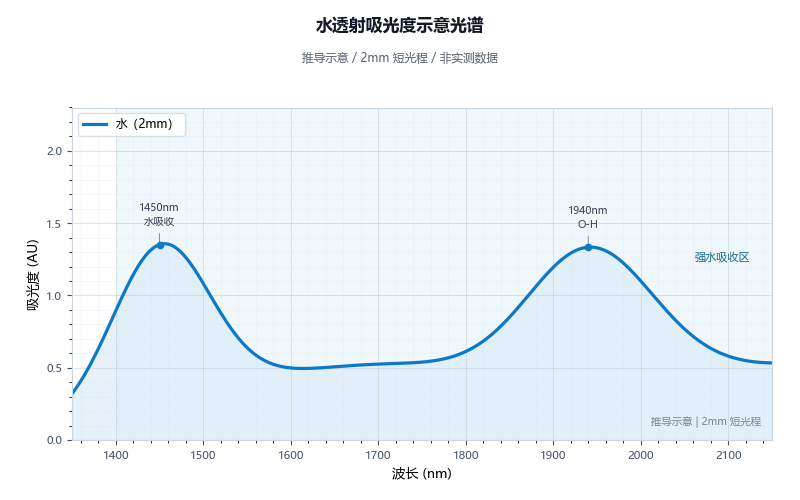 水吸光度示意光谱图