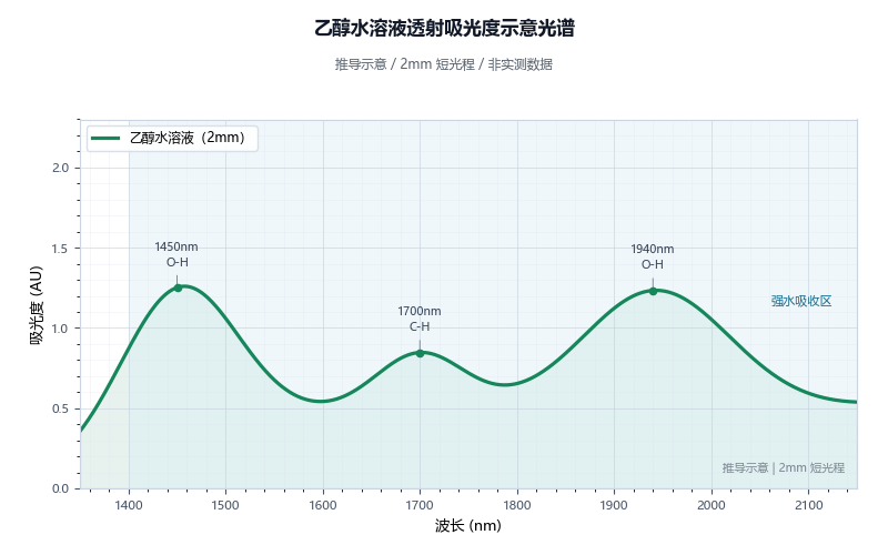 乙醇水溶液透射吸光度光谱